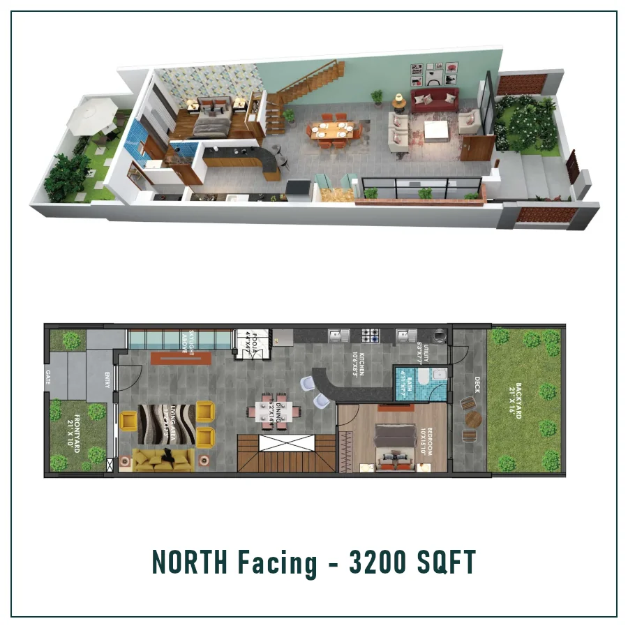 3 BHK North Facing floor plan Gravity Aranya — villa for sale Bangalore South