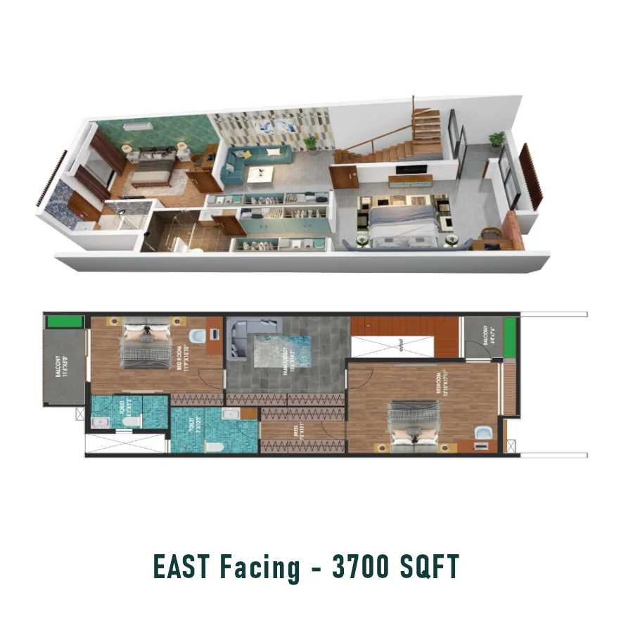 4 BHK East Facing floor plan Gravity Aranya villa for sale Bangalore